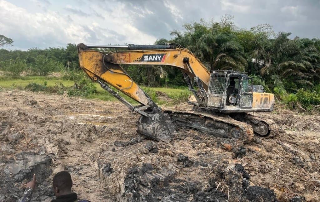 Police Seize 10 Excavators in Major Galamsey Crackdown Near Ankobra River