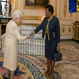 Republic of Barbados President With Queen Elizabeth