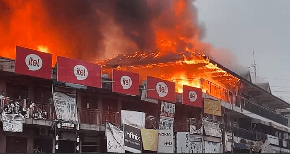 Adum Market Fire in Kumasi Finally Under Control After Six Hours of Intense Efforts